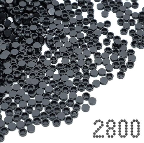 2800PCS Pixel Bricks, 1X1 Round Plates - 28 Colors Building Blocks Parts and Pieces - Pixel Arts Dots Bulk Studs Accessories Kit Compatible with Major Brand 98138, Multicolored 2 in Kuwait