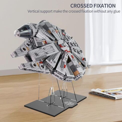 حامل عرض أكريليك NAOCARD لمجموعة بناء Lego Star Wars Millennium Falcon 75257/75105 - حامل عرض عمودي لنموذج Lego 75257 Starship in Kuwait