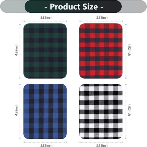 20 PCS Plaid Jean Patches for Ripped Jeans Iron on Patches for Clothes Jeans Inside Iron on Fabric Repair Patch for Pants Clothing 4 Styles 3.8x4.9 Inch in Kuwait