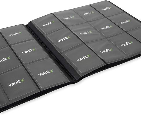 Vault X Binder - مجلد ألبوم بطاقات التداول ذو 12 جيبًا - مجلد جيب تحميل جانبي 480 لـ TCG (أسود) in Kuwait