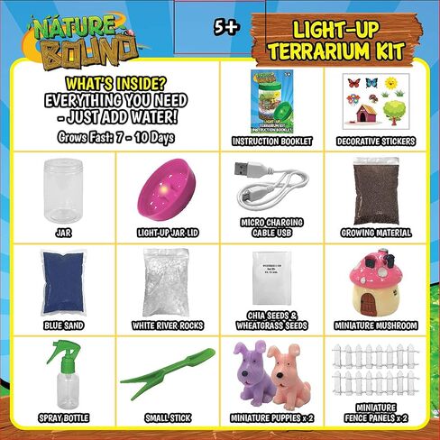 مجموعة الحيوانات الأليفة المضيئة من ناتشر باوند مع إضاءة LED للأطفال - تتضمن موضوع حيوان الجرو - مجموعة العلوم والتقنية والهندسة والهندسة والرياضيات للأولاد والبنات - هدايا زراعية للزراعة للأطفال in Kuwait