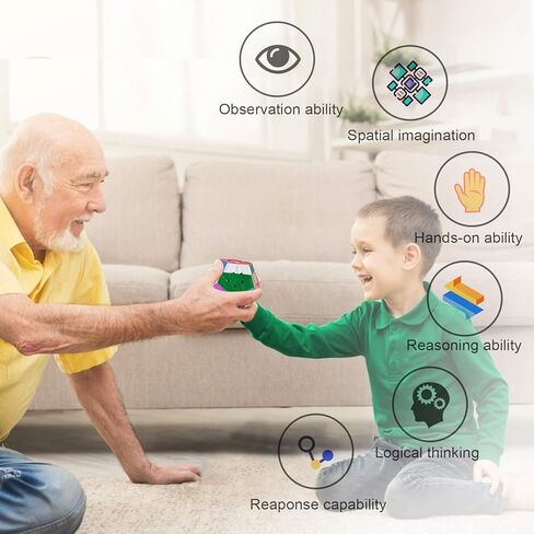 Roxenda Speed Cube Set, Speed Cube Bundle of 2x2 3x3 Megaminx Pyramid Cube and Magic Rainbow Ball Smoothly Magic Cubes Collection for Kids & Adults [5 Pack] (Stickerless) in Kuwait