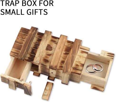 صندوق احجية سري للبالغين، حامل نقود سحري للبالغين والبطاقات ومقصورات سرية خشبية لحفظ بطاقات الهدايا، صندوق احجية ياباني، علب هدايا in Kuwait