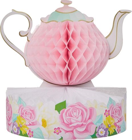 Creative Converting Floral Tea Party Centerpiece, 1 ct Multicolor, 9" x 10" in Saudi Arabia