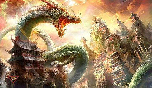 Temple Dragon - Large Custom Mouse Pad/Playmat - Durable Rubber 14" x 24" in Kuwait