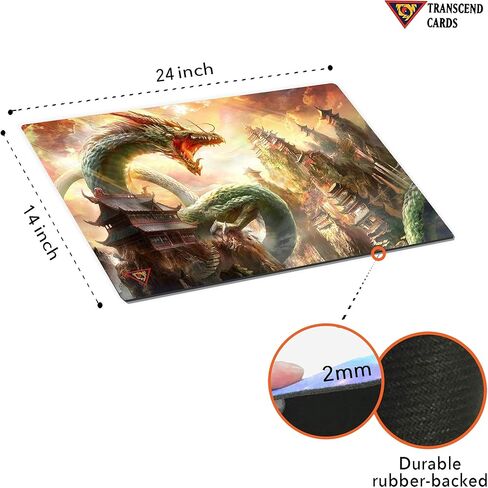 Temple Dragon - Large Custom Mouse Pad/Playmat - Durable Rubber 14" x 24" in Kuwait