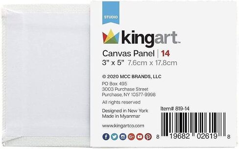 KINGART 819-14 White 3" x 5" Artist Canvas Boards, Value Pack of 14 Rectangular Panels, Gesso Primed - 100% Cotton, Art Supplies for Oil and Acrylic Painting in Saudi Arabia