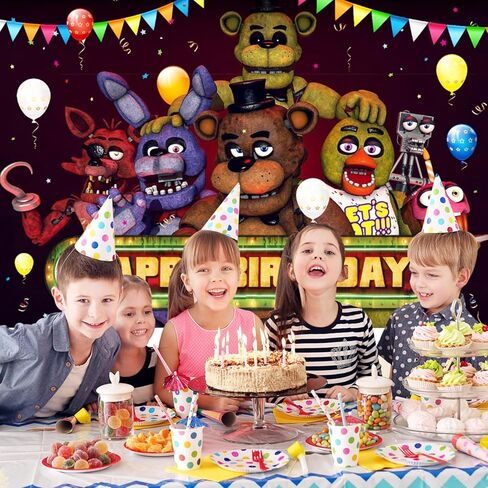 خمسة 2023 خلفية لوازم حفلات أعياد الميلاد، لافتة زينة لحفلات أعياد الميلاد السعيدة، خلفية تصوير حفلات بطابع الدب الكرتوني لأعياد ميلاد الأولاد والبنات in Kuwait