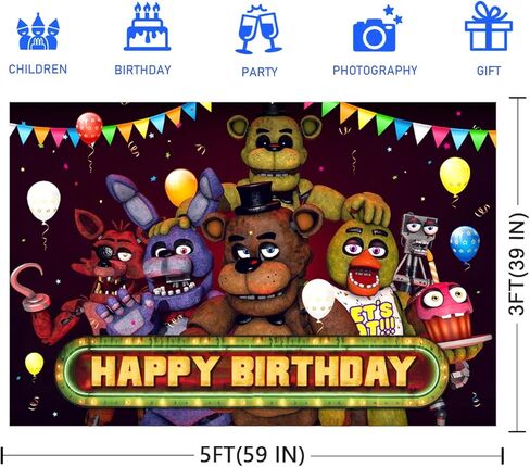 خمسة 2023 خلفية لوازم حفلات أعياد الميلاد، لافتة زينة لحفلات أعياد الميلاد السعيدة، خلفية تصوير حفلات بطابع الدب الكرتوني لأعياد ميلاد الأولاد والبنات in Kuwait