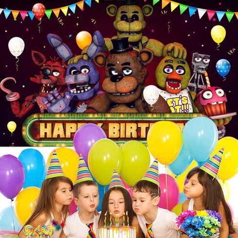 خمسة 2023 خلفية لوازم حفلات أعياد الميلاد، لافتة زينة لحفلات أعياد الميلاد السعيدة، خلفية تصوير حفلات بطابع الدب الكرتوني لأعياد ميلاد الأولاد والبنات in Kuwait