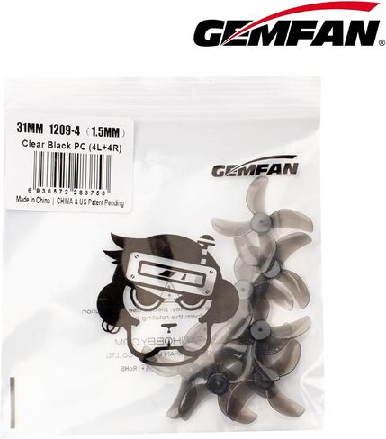 Gemfan 31mm 1209 4-Blade PC Propeller for RC FPV Freestyle Tinywhoop Drones DIY Parts (1.5mm) in Kuwait