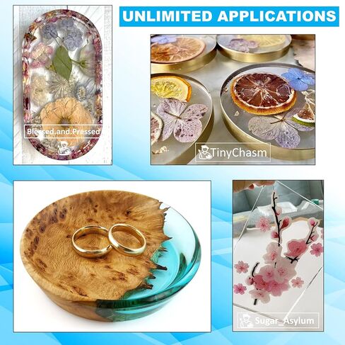 NAKED FUSION راتنجات الإيبوكسي، راتنجات فنية حرفية، صب كريستال شفاف من CRAFTERS RESIN، قوالب سيليكون، زهور، DIY، خشب فني، طاولة النهر، سطح الطاولة، آمن للطعام، غير سامة مقاومة للحرارة - مجموعة 1.06 جالون in Kuwait