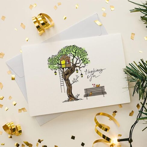 Tree Background Clear Stamps for Card Making, House Background Clear Rubber Stamps Castle Holiday Stamps for Holiday Card Making Decor DIY Scrapbooking Transparent Album Decor Paper Craft in Saudi Arabia
