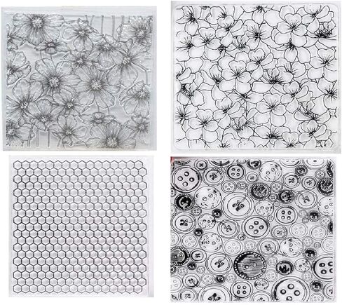 Welcome to Joyful Home 4pcs/Set Flower dot Circle Button Background Rubber Clear Stamp for Card Making Decoration and Scrapbooking in Saudi Arabia