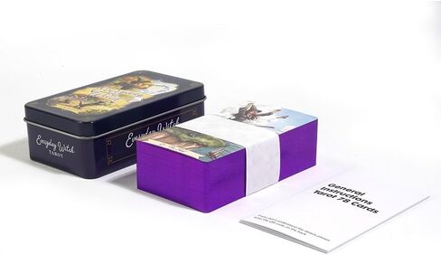 Atesswy Everyday Witch Tarot Deck في علبة - إصدار محدود مذهب | 78 بطاقة غريبة الأطوار ذات حواف أرجوانية | مجموعة التارو مع دليل للمبتدئين والساحرات (4.06 بوصة × 2.36 بوصة) in Kuwait