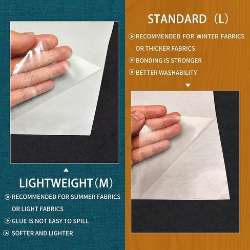 KEPAIBOS مكواة مزدوجة الجوانب على صفائح لاصقة مع دعم سهل الحديد الدائم قابل للانصهار نسيج غراء مقاس A4 مقاس 20 قطعة (خفيف الوزن M) in Kuwait