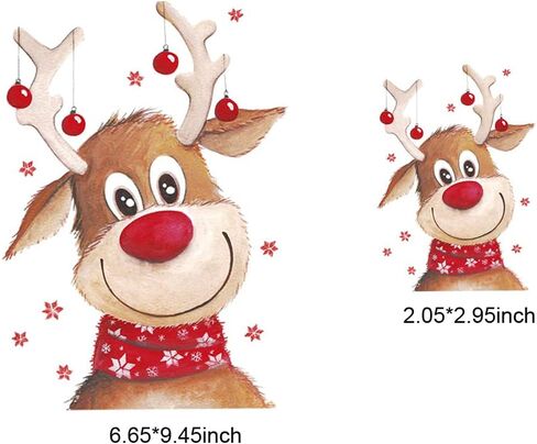 الغزلان الكي على رقع الغزلان ملصقات نقل الحرارة عيد الميلاد الأيائل تصميم 2 ورقة حيوانات عيد الميلاد الحديد على قابل للغسل لطيف الديكور ل DIY الملابس تي شيرت ، البلوز in Kuwait