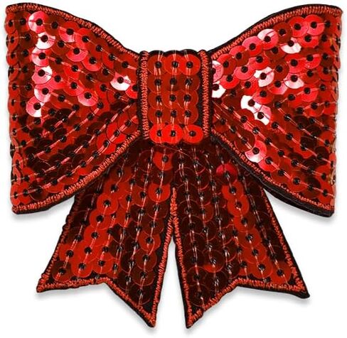 Expo International Bow Dimensional Iron-on Sequin Patches/Appliques, Red in Saudi Arabia