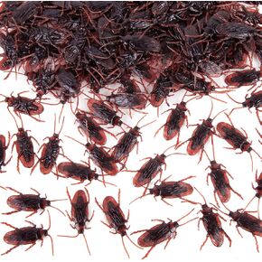 LovesTown Fake Roaches Bulk, 150PCS Lifelike Roaches 1.75 Inches Faux Cockroaches Prank Toy Bugs for Halloween Party Joke Props Funny Trick