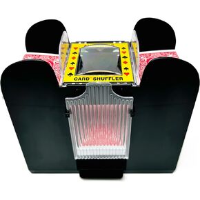 Brybelly Automatic Card Shuffler, The Original 1-6 Deck Electric Shuffler, Battery Operated, Designed for Standard-Size Cards Including Poker Cards, Uno, Phase10, Texas Hold'em, Cards Against Humanity