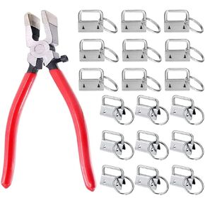 60Sets 1" Key Fob Hardware with 1Pcs Key Fob Pliers, Glass Running Pliers Tools with Jaws, Studio Running Pliers Attach Rubber Tips Perfect for Key Fob Hardware Install in Saudi Arabia