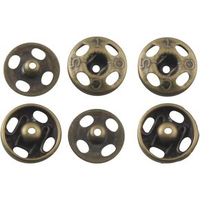 ALLinONE 8mm Sew-on Metal Snap Buttons Snaps Fasteners Press Studs Buttons for DIY Craft Clothing (Antique Bronze)