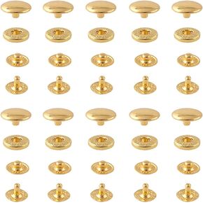 Noyin المفاجئة السحابات 10mm زر المفاجئة الصحافة الأزرار المفاجئة برشام أزرار بوبرس المفاجئة السحابات للملابس الجلدية الجينز سترات أساور أكياس 2/5 '' 10 مجموعة (ذهبي وردي) in Kuwait