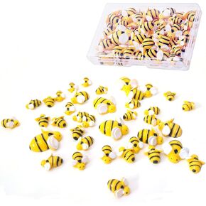 60 قطعة من زخارف النحل الصغيرة من الراتنج من جلاسيلي على شكل نحلة راتينج حرفية وديكورات مسطحة مع صندوق تخزين من أجل إكليل الحرف اليدوية وديكور المنزل للحفلات in Kuwait