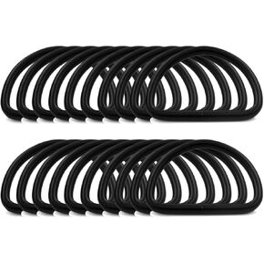 BIKICOCO Metal D-Rings Buckle, 1-1/2 Inch Non-Welded for Webbing Sewing DIY - Black - Pack of 20