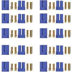 NeeKare 10 Pairs EC5 Battery Connector Plugs Goldby EC5 Male Female 5.0mm Banana Plug Connectors Gold Bullet Connector for RC ESC LIPO Battery Device Electric Motor in Saudi Arabia