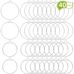 40 Pieces Earring Hoops for Jewelry Making Round Beading Hoop Earring for Earring Finding Making Supplies