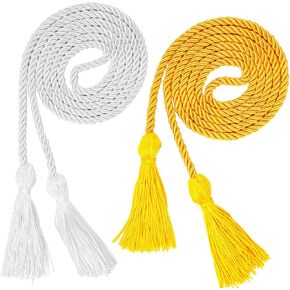 2 Pack Graduation Honor Cord with Tassel - Gold and White
