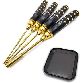 VICRAZZE RC سيارة أداة مجموعة 1.27 مللي متر 1.3 مللي متر 1.5 مللي متر 4.0 مللي متر (صندوق) التيتانيوم مسدس مفك RC إصلاح وجع أدوات عدة ل محوري SCX24 4 قطعة in Kuwait