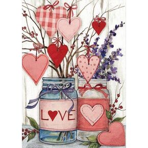 مجموعات الرسم الماسي لعيد الحب للبالغين - رسم فني 5D DIY على شكل قلب الحب الماسي مع الماس الحفر الكامل للنقاط الماسية للبالغين المبتدئين، صور فنية للأحجار الكريمة، ديكور زهور عيد الحب in Kuwait