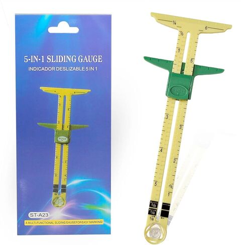 YEQIN 5-in-1 Sliding Gauge Measuring Sewing Tool for Sewing,Crafting, Marking Button Holes, Seam Allowance Gauge,Hem Gauge, Circle Compass, T Gauge in Saudi Arabia