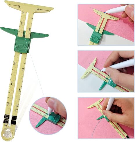 YEQIN 5-in-1 Sliding Gauge Measuring Sewing Tool for Sewing,Crafting, Marking Button Holes, Seam Allowance Gauge,Hem Gauge, Circle Compass, T Gauge in Saudi Arabia