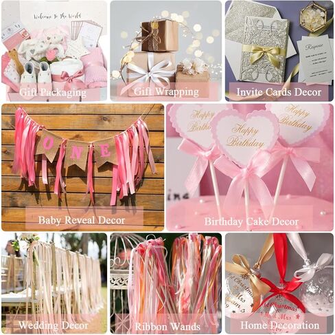 شريط ساتان ذهبي مزدوج الوجه، لون خالص 3/8 بوصة × 25 ياردة شريط من الساتان القماشي لتغليف الهدايا، والحرف اليدوية، والباقات، وصناعة أقواس الشعر، وإكليل الزهور، وتزيين حفلات الزفاف ومشاريع الخياطة in Kuwait