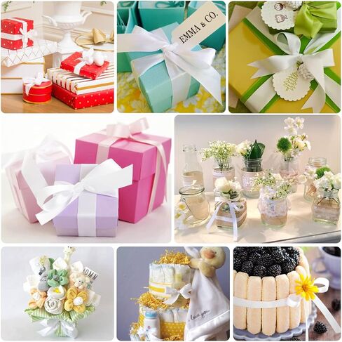 شريط ساتان ذهبي مزدوج الوجه، لون خالص 3/8 بوصة × 25 ياردة شريط من الساتان القماشي لتغليف الهدايا، والحرف اليدوية، والباقات، وصناعة أقواس الشعر، وإكليل الزهور، وتزيين حفلات الزفاف ومشاريع الخياطة in Kuwait