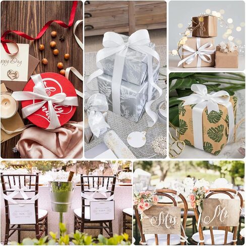 شريط ساتان ذهبي مزدوج الوجه، لون خالص 3/8 بوصة × 25 ياردة شريط من الساتان القماشي لتغليف الهدايا، والحرف اليدوية، والباقات، وصناعة أقواس الشعر، وإكليل الزهور، وتزيين حفلات الزفاف ومشاريع الخياطة in Kuwait