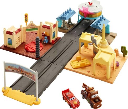 Disney Cars Toys On The Road Toys, Playset with 2 Toy Cars and Light-Up Countdown, Features Lightning McQueen and Mater Truck in Saudi Arabia