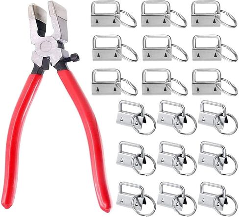 60Sets 1" Key Fob Hardware with 1Pcs Key Fob Pliers, Glass Running Pliers Tools with Jaws, Studio Running Pliers Attach Rubber Tips Perfect for Key Fob Hardware Install in Saudi Arabia