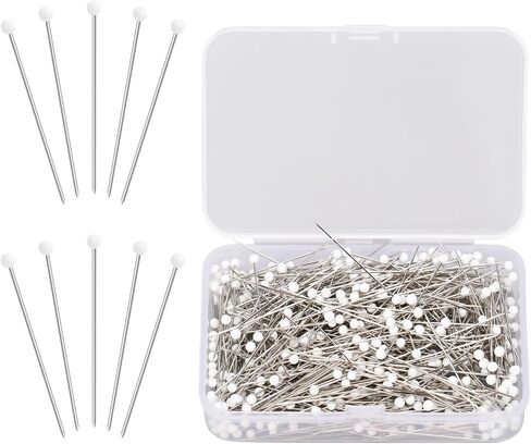 500PCS Pearled Head Straight Pins, Sewing Pins for Fabric, White Straight Head Pins, Map Pin, Fixed Sewing Marker Needle for Crafting Dressmaker Jewelry DIY Craft and Sewing Wedding Flower Decorations in Saudi Arabia