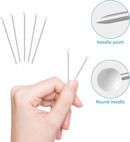 500PCS Pearled Head Straight Pins, Sewing Pins for Fabric, White Straight Head Pins, Map Pin, Fixed Sewing Marker Needle for Crafting Dressmaker Jewelry DIY Craft and Sewing Wedding Flower Decorations in Saudi Arabia
