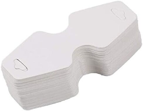 100 قطعة من VNDEFUL 4. 5 سم × 10 سم أبيض اللون قلادة قلادة من الورق المقوى مع مجموعة أوراق التعليق وبطاقات السعر in Kuwait