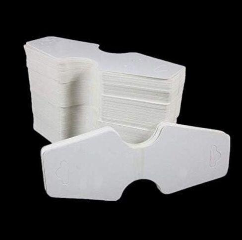 100 قطعة من VNDEFUL 4. 5 سم × 10 سم أبيض اللون قلادة قلادة من الورق المقوى مع مجموعة أوراق التعليق وبطاقات السعر in Kuwait