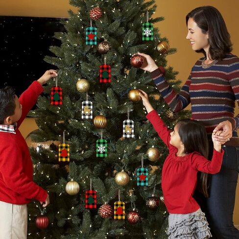 90 Pieces Blank Wooden Present Tags Labels for Present Party Bags Unfinished Wooden Slice Christmas Tree Hanging Ornaments with Holes and Twine DIY Craft Xmas Decorations in Saudi Arabia