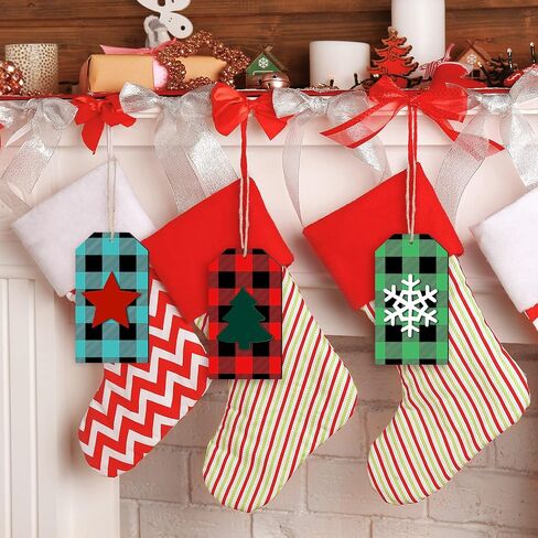 90 Pieces Blank Wooden Present Tags Labels for Present Party Bags Unfinished Wooden Slice Christmas Tree Hanging Ornaments with Holes and Twine DIY Craft Xmas Decorations in Saudi Arabia