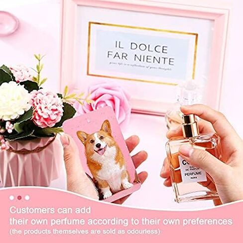 50 قطعة من اوراق معطرات الجو التسامي من اللباد معطرات الجو المعطرة للسيارة، اوراق معلقة معطرة للسيارة يمكنك تركيبها بنفسك، اوراق عطرية بيضاء من البوليستر مع حبل مرن للديكور الداخلي للسيارة والمنزل in Kuwait