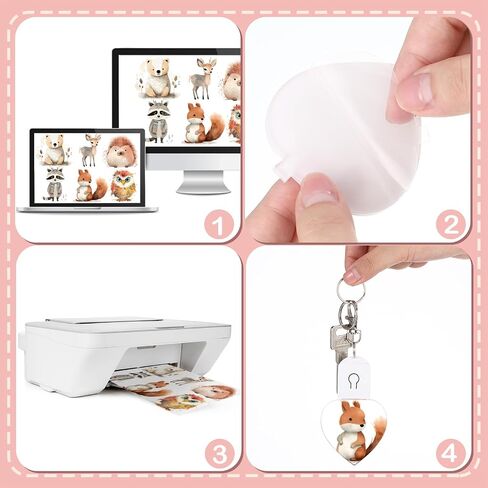 Tondiamo 10 Pcs LED Sublimation Blank Keychain Lighted Heart Shape Transfer Keychain Acrylic Heat Sublimation Blanks Key Rings Picture Key Chains for Christmas Valentine's Day DIY Art Craft Gifts in Saudi Arabia