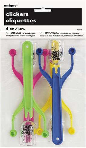 Assorted Neon New Year Clickers - 5.6", 4 Pieces - Perfect Celebration Clickers for Fun and Festive Party Noisemakers in Saudi Arabia